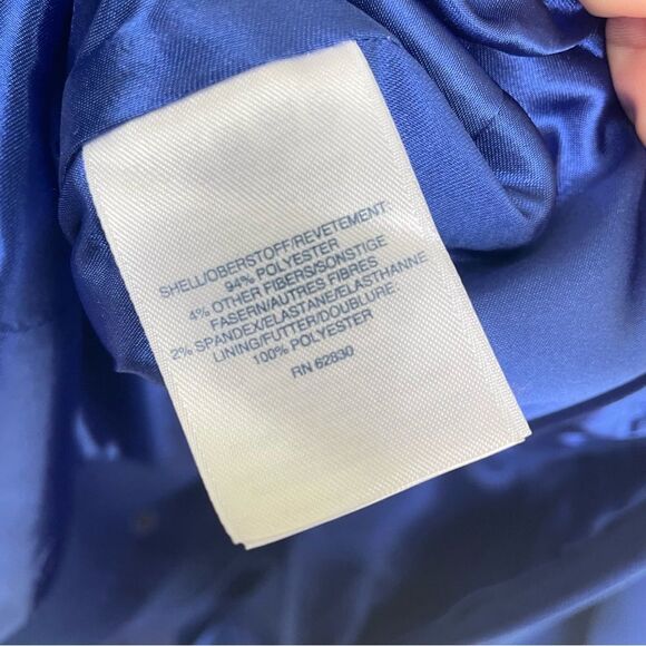 Land's End Cobalt Blue Hidden Button Peacoat Classic Size 14 - Picture 6 of 10